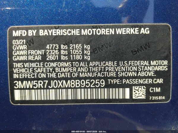 2021 BMW 330I XDRIVE