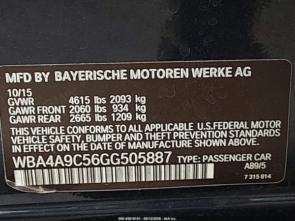 2016 BMW 428I GRAN COUPE GC