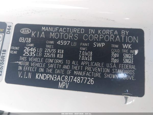 2018 KIA SPORTAGE EX
