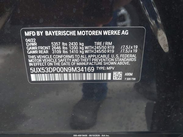 2022 BMW X3 XDRIVE30I