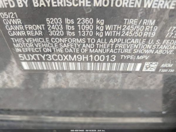 2021 BMW X3 SDRIVE30I