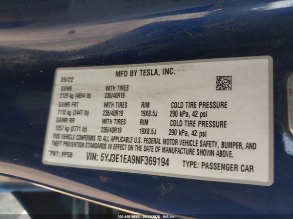 2022 TESLA MODEL 3 REAR-WHEEL DRIVE