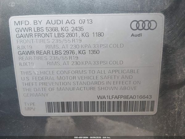 2014 AUDI Q5 2.0T PREMIUM