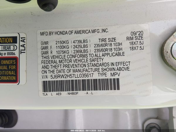 2020 HONDA CR-V AWD EX