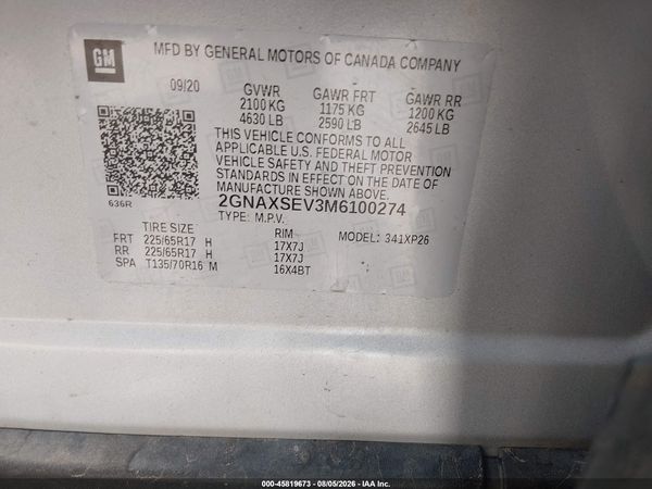 2021 CHEVROLET EQUINOX AWD LS — I9