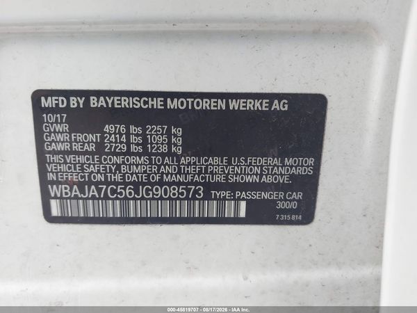 2018 BMW 530I XDRIVE