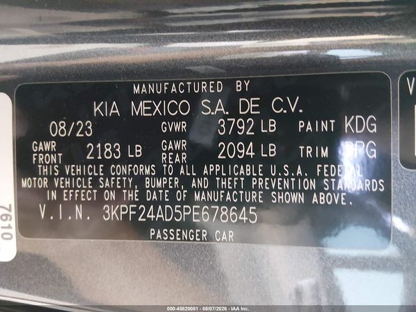 2023 KIA FORTE LXS