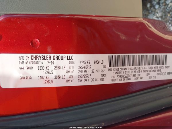 2014 DODGE GRAND CARAVAN SXT 30TH ANNIVERSARY
