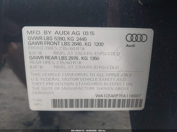 2015 AUDI Q5 2.0T PREMIUM
