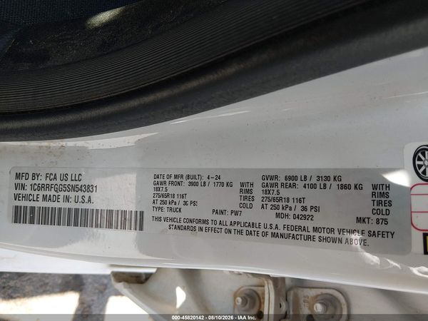 2025 RAM 1500 TRADESMAN  4X4 5'7 BOX