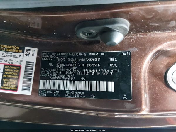 2021 TOYOTA SIENNA LE