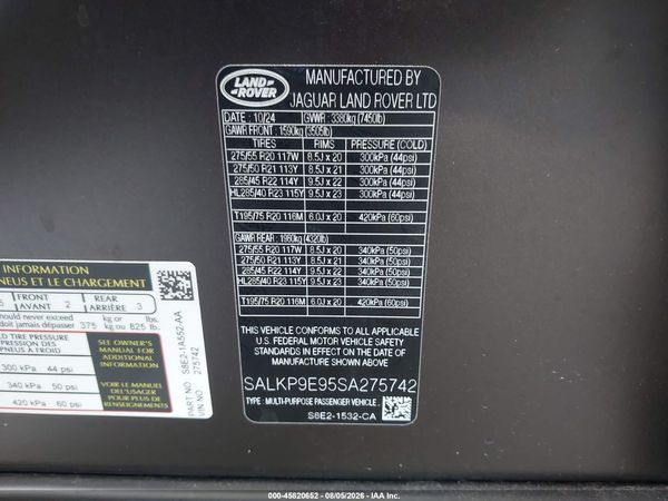 2025 LAND ROVER RANGE ROVER P530 SE