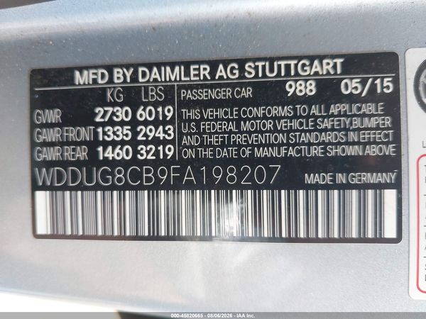 2015 MERCEDES-BENZ S 550 S550