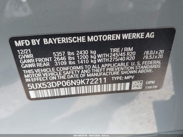 2022 BMW X3 XDRIVE30I