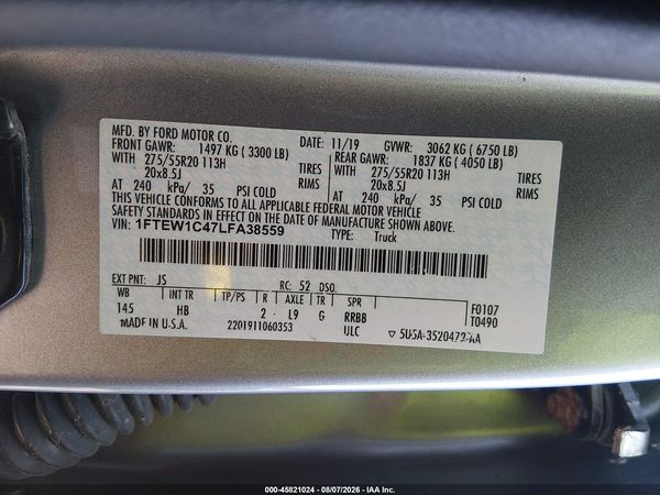 2020 FORD F-150 LARIAT