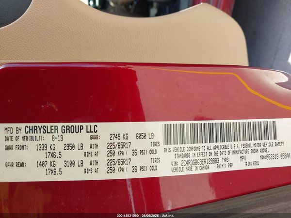 2014 DODGE GRAND CARAVAN SE — I9