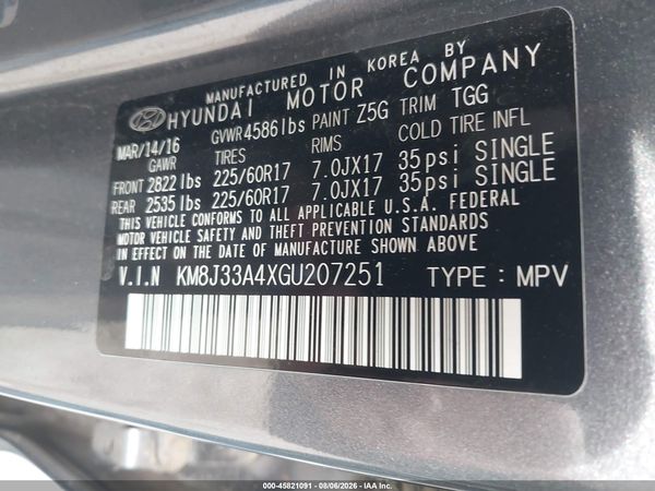 2016 HYUNDAI TUCSON SE