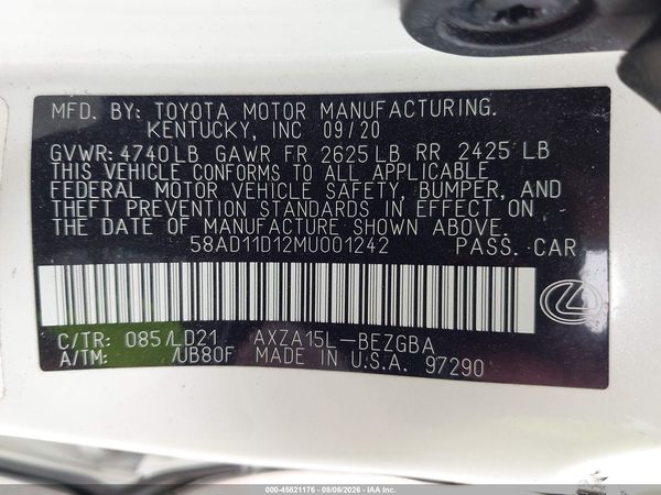 2021 LEXUS ES 250 350 Premium