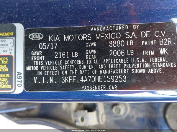 2017 KIA FORTE S