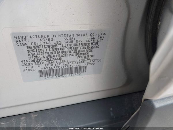 2020 NISSAN KICKS S XTRONIC CVT — I9
