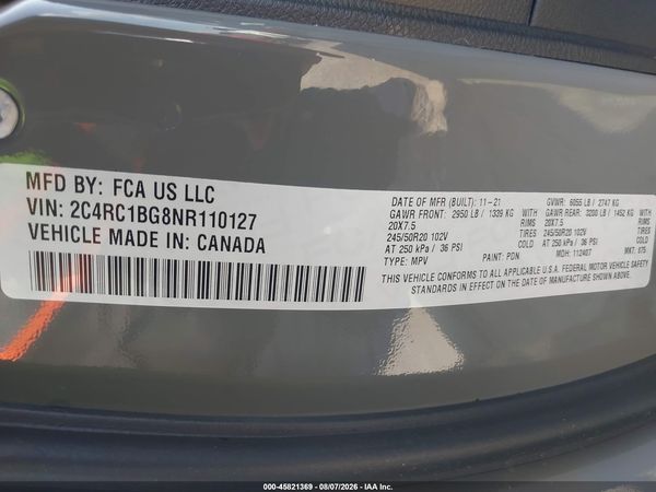 2022 CHRYSLER PACIFICA TOURING L