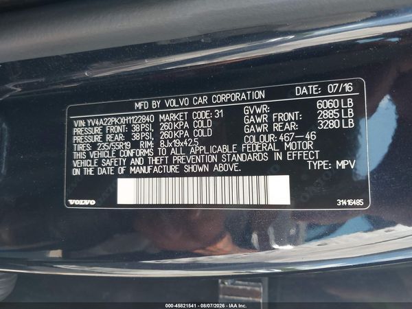 2017 VOLVO XC90 T6 MOMENTUM