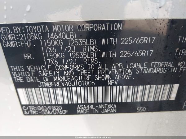 2016 TOYOTA RAV4 LE