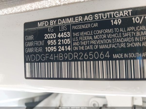 2013 MERCEDES-BENZ C 250 SPORT