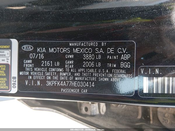 2017 KIA FORTE LX