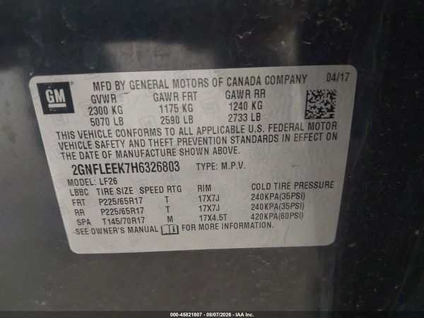 2017 CHEVROLET EQUINOX LS — I9