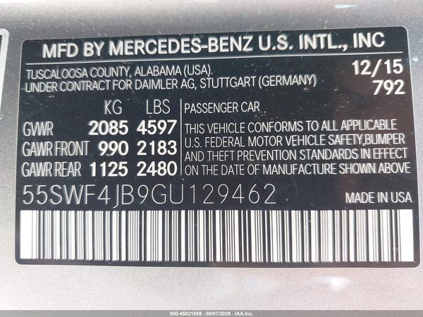2016 MERCEDES-BENZ C 300 C300