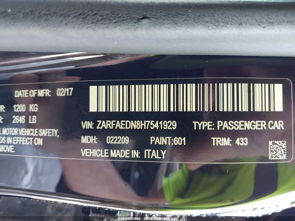 2017 ALFA ROMEO GIULIA AWD