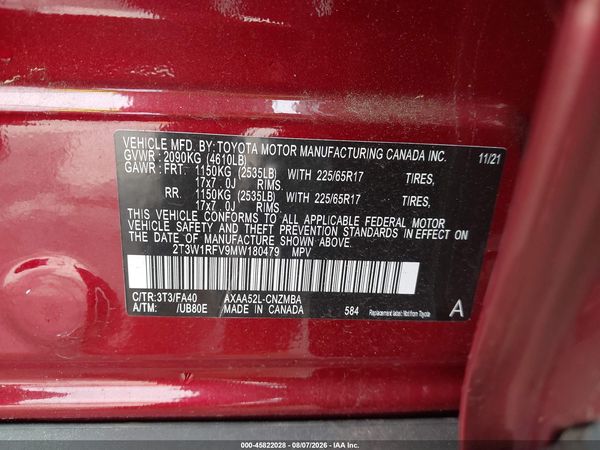 2021 TOYOTA RAV4 XLE
