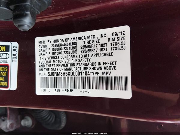 2013 HONDA CR-V EX