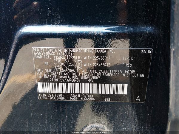 2018 TOYOTA RAV4 LE