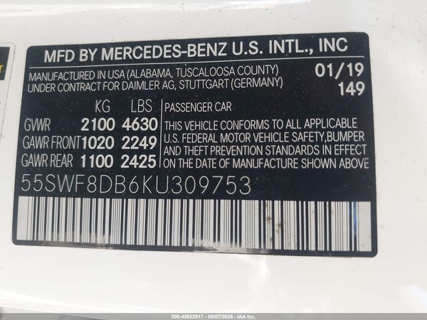 2019 MERCEDES-BENZ C 300 C300