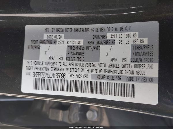 2020 MAZDA MAZDA3 PREFERRED PACKAGE