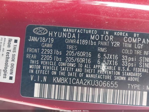 2019 HYUNDAI KONA SE
