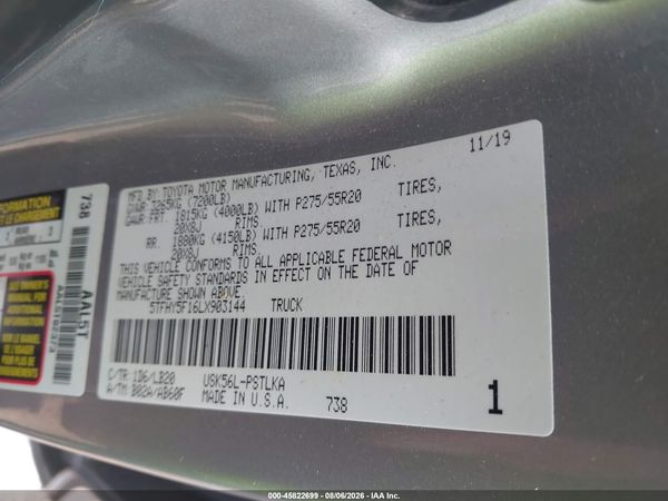 2020 TOYOTA TUNDRA LIMITED