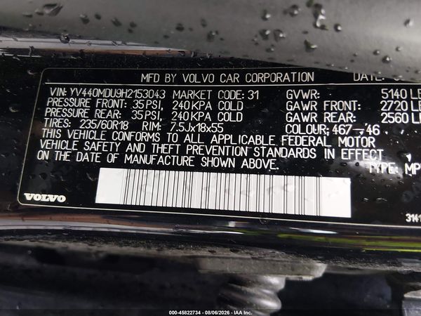 2017 VOLVO XC60 T5 INSCRIPTION