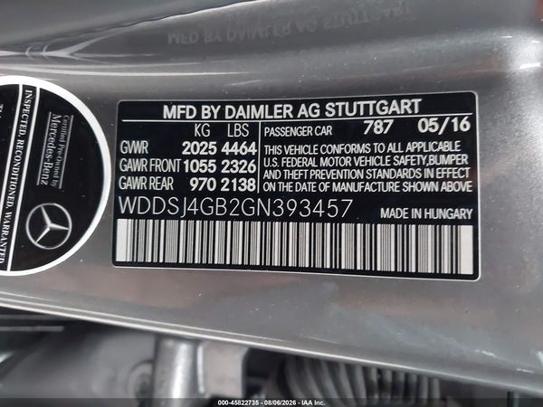 2016 MERCEDES-BENZ CLA 250 4MATIC