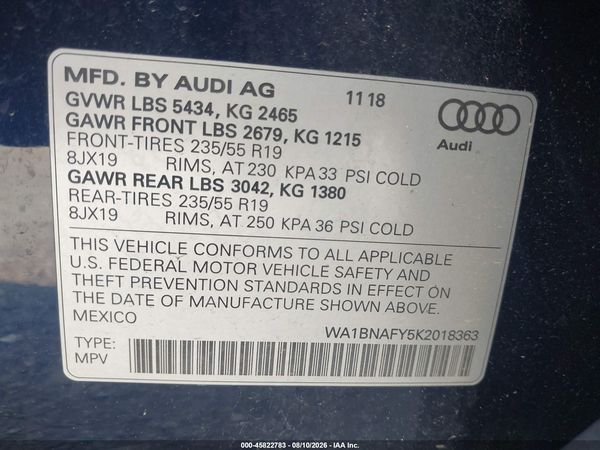 2019 AUDI Q5 45 PREMIUM