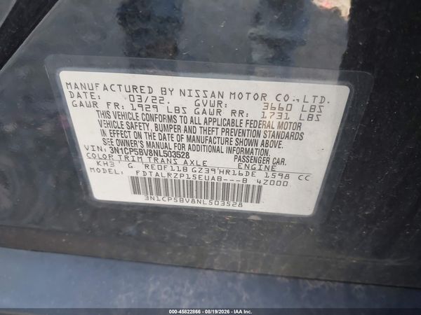 2022 NISSAN KICKS S XTRONIC CVT