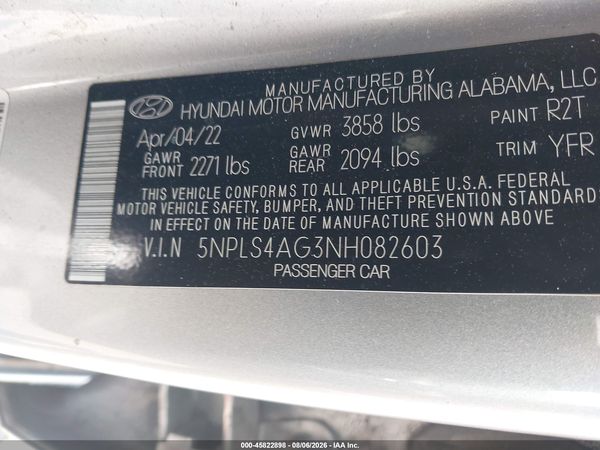 2022 HYUNDAI ELANTRA SEL