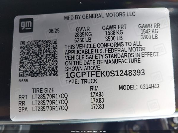 2025 CHEVROLET COLORADO 4WD ZR2 — I152
