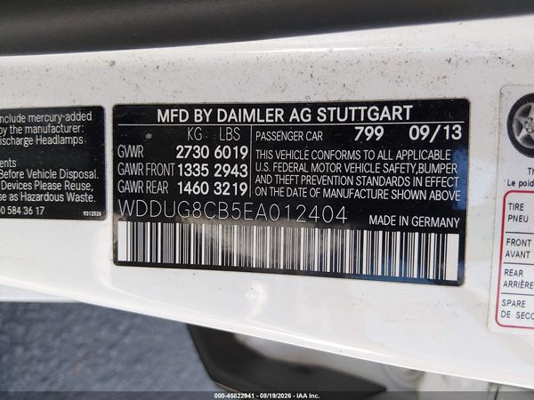 2014 MERCEDES-BENZ S 550 S550