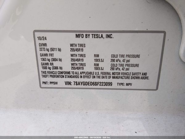 2025 TESLA MODEL Y