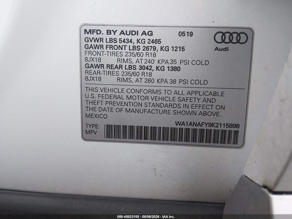 2019 AUDI Q5 45 PREMIUM