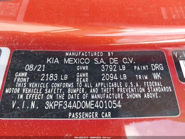 2021 KIA FORTE GT-LINE