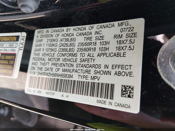 2022 HONDA CR-V AWD EX